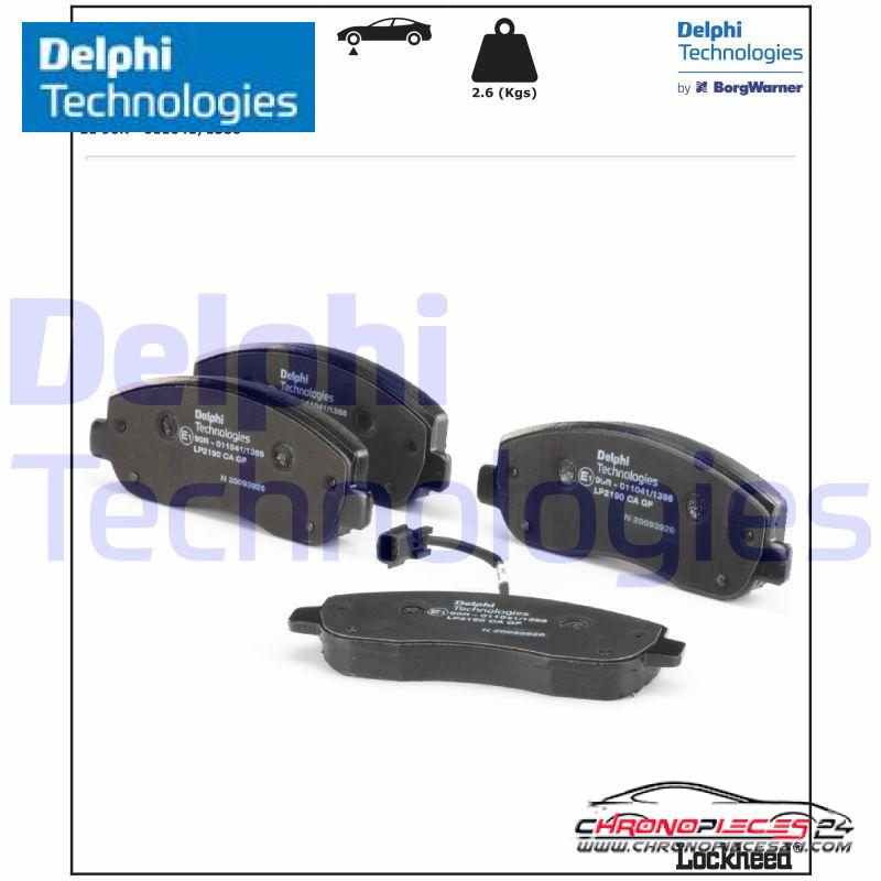 Achat de DELPHI LP2190 Kit de plaquettes de frein, frein à disque pas chères