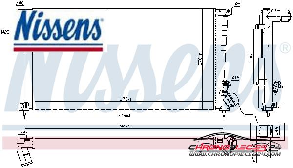 Achat de NISSENS 61326A Radiateur, refroidissement du moteur pas chères