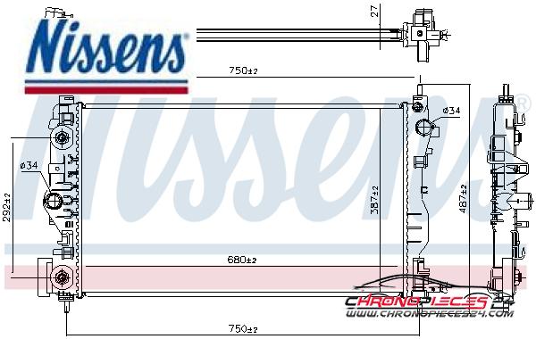 Achat de NISSENS 61707 Radiateur, refroidissement du moteur pas chères