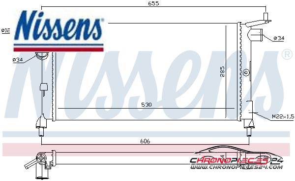 Achat de NISSENS 632851 Radiateur, refroidissement du moteur pas chères