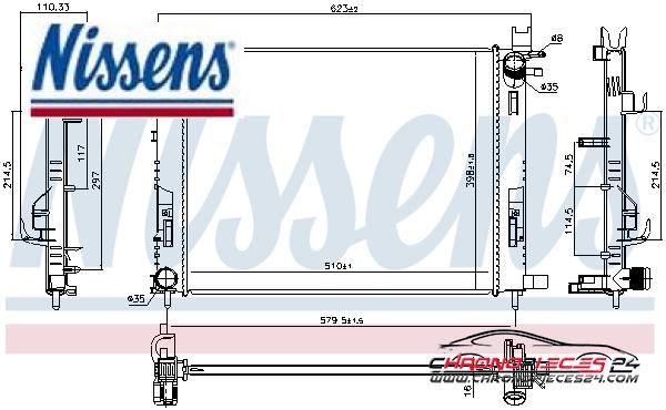 Achat de NISSENS 637627 Radiateur, refroidissement du moteur pas chères