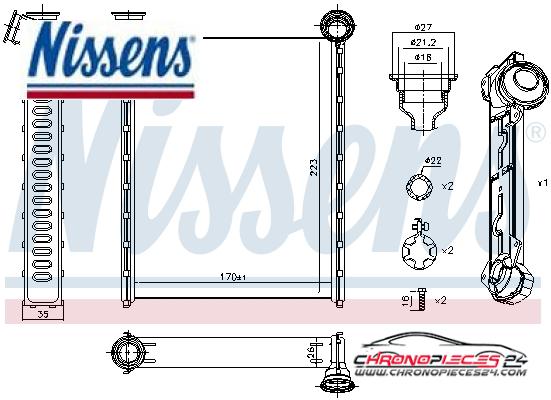 Achat de NISSENS 71162 Système de chauffage pas chères