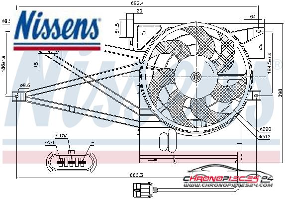 Achat de NISSENS 85017 Ventilateur, condenseur de climatisation pas chères