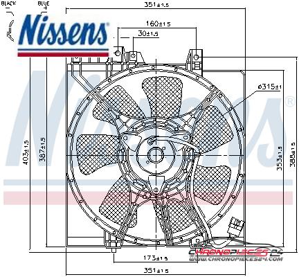 Achat de NISSENS 85491 Ventilateur, condenseur de climatisation pas chères