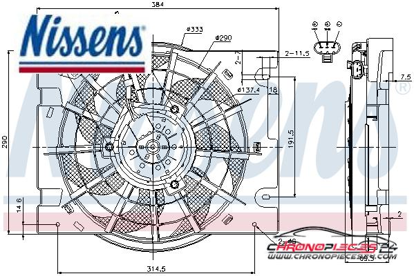 Achat de NISSENS 85186 Ventilateur, condenseur de climatisation pas chères