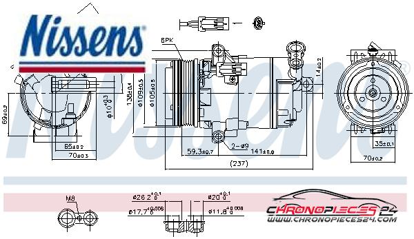 Achat de NISSENS 890006 Compresseur, climatisation pas chères