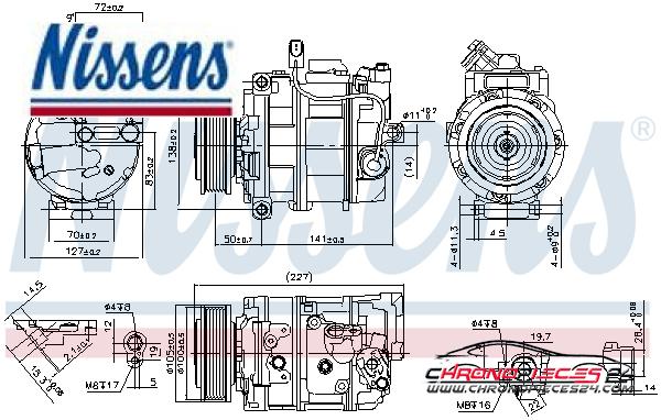 Achat de NISSENS 890173 Compresseur, climatisation pas chères