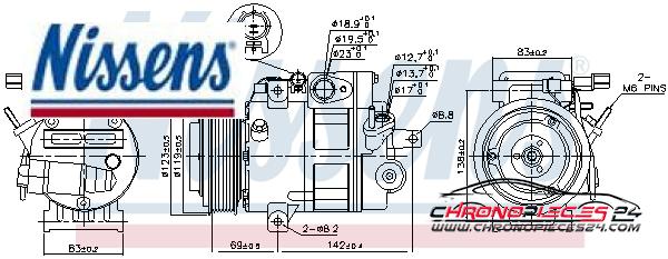 Achat de NISSENS 890175 Compresseur, climatisation pas chères