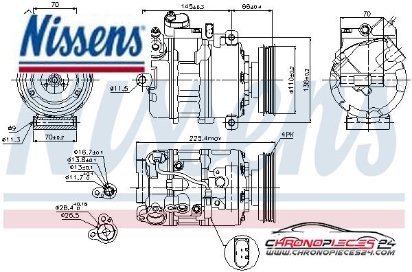 Achat de NISSENS 89023 Compresseur, climatisation pas chères