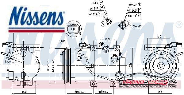 Achat de NISSENS 890238 Compresseur, climatisation pas chères