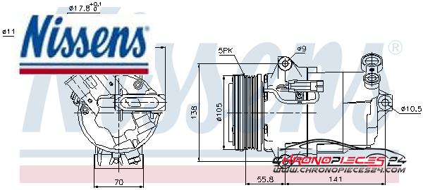 Achat de NISSENS 89038 Compresseur, climatisation pas chères