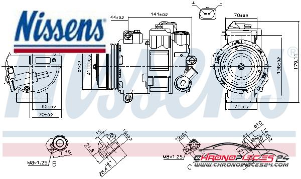 Achat de NISSENS 890412 Compresseur, climatisation pas chères