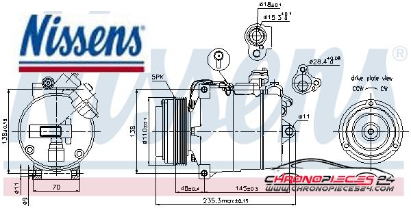 Achat de NISSENS 89034 Compresseur, climatisation pas chères