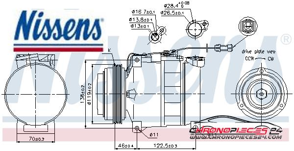 Achat de NISSENS 89045 Compresseur, climatisation pas chères