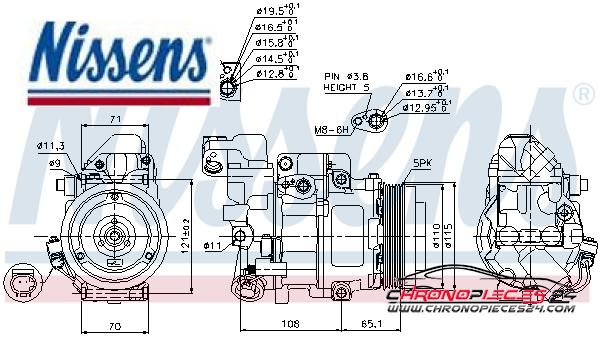 Achat de NISSENS 89051 Compresseur, climatisation pas chères