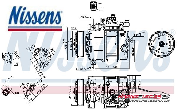 Achat de NISSENS 89052 Compresseur, climatisation pas chères