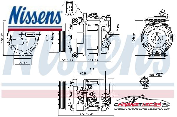 Achat de NISSENS 89091 Compresseur, climatisation pas chères