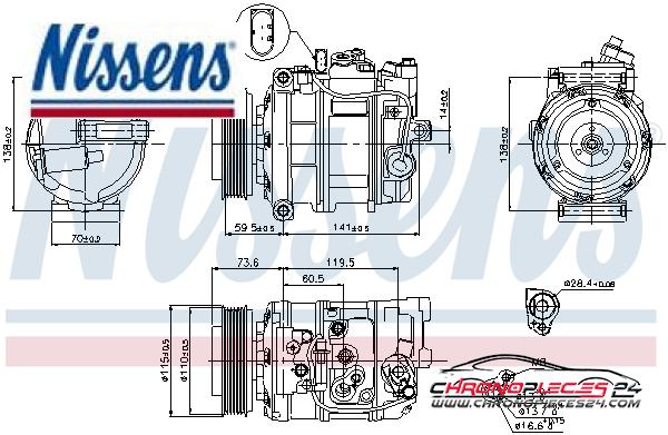 Achat de NISSENS 89092 Compresseur, climatisation pas chères