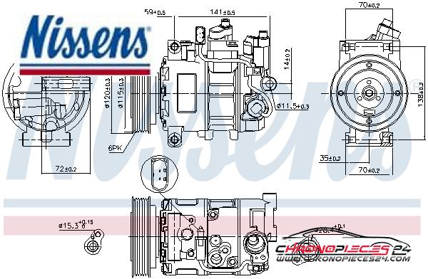 Achat de NISSENS 89111 Compresseur, climatisation pas chères