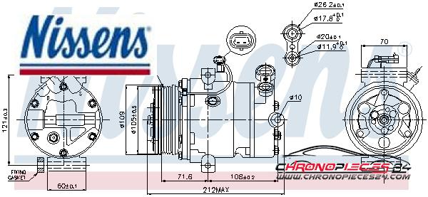 Achat de NISSENS 89196 Compresseur, climatisation pas chères