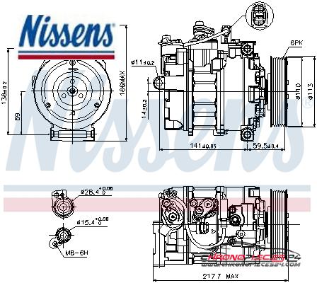 Achat de NISSENS 89223 Compresseur, climatisation pas chères