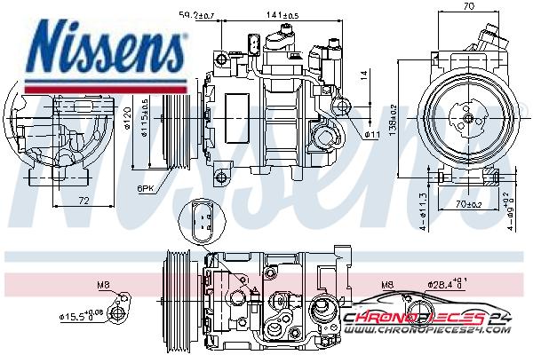 Achat de NISSENS 89415 Compresseur, climatisation pas chères