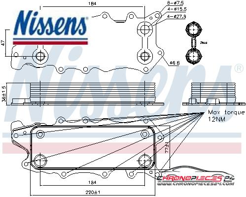 Achat de NISSENS 90784 Radiateur d'huile pas chères