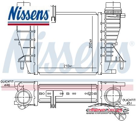 Achat de NISSENS 96363 Intercooler, échangeur pas chères