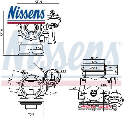 Achat de NISSENS 98162 Vanne EGR pas chères