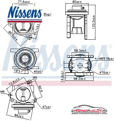 Achat de NISSENS 98173 Vanne EGR pas chères