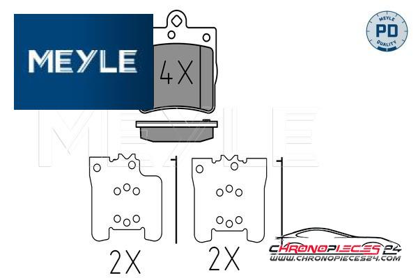 Achat de MEYLE 025 219 1915/PD Kit de plaquettes de frein, frein à disque pas chères