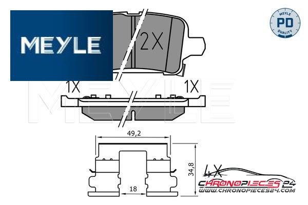 Achat de MEYLE 025 221 2917/PD Kit de plaquettes de frein, frein à disque pas chères