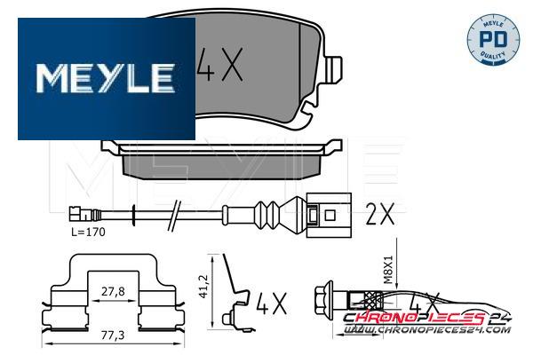 Achat de MEYLE 025 233 2617-1/PD Kit de plaquettes de frein, frein à disque pas chères