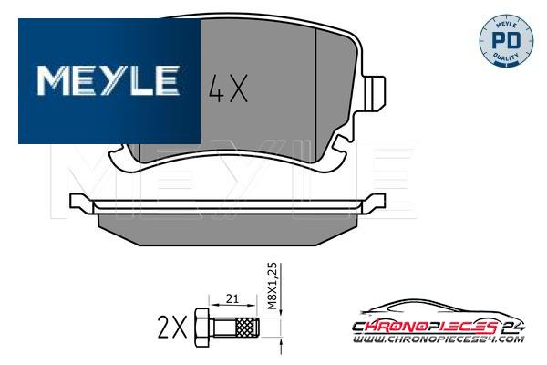 Achat de MEYLE 025 233 2617/PD Kit de plaquettes de frein, frein à disque pas chères