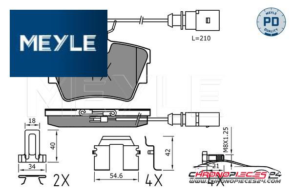 Achat de MEYLE 025 232 2416-1/PD Kit de plaquettes de frein, frein à disque pas chères