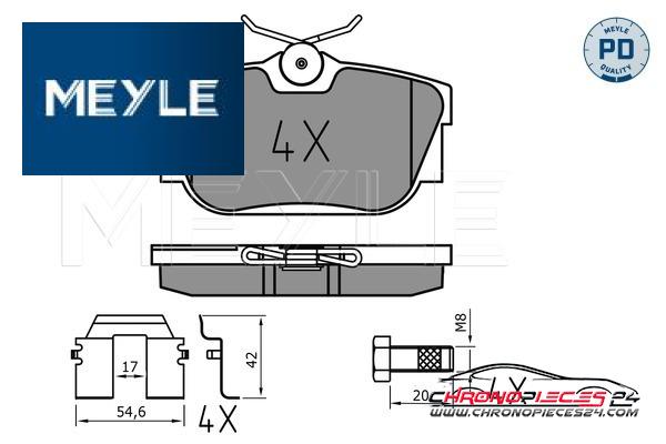 Achat de MEYLE 025 232 2417/PD Kit de plaquettes de frein, frein à disque pas chères