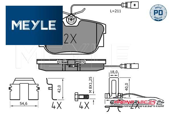 Achat de MEYLE 025 234 4616/PD Kit de plaquettes de frein, frein à disque pas chères