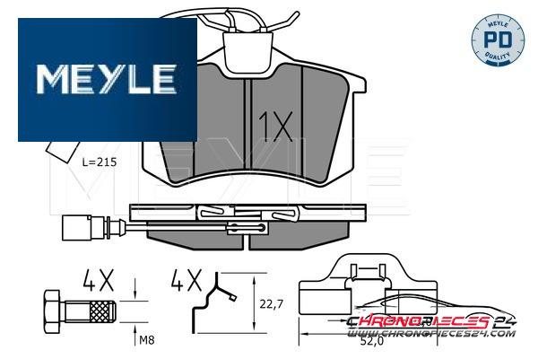 Achat de MEYLE 025 235 5417/PD Kit de plaquettes de frein, frein à disque pas chères