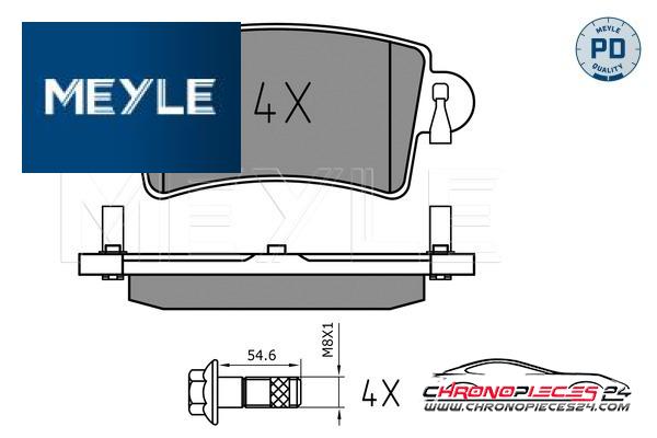 Achat de MEYLE 025 236 6916/PD Kit de plaquettes de frein, frein à disque pas chères