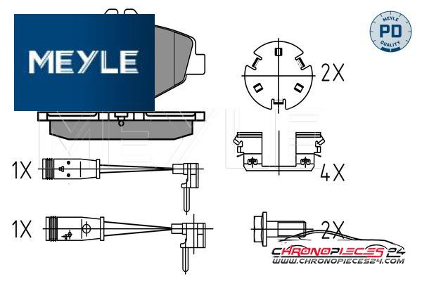 Achat de MEYLE 025 237 4320-1/PD Kit de plaquettes de frein, frein à disque pas chères