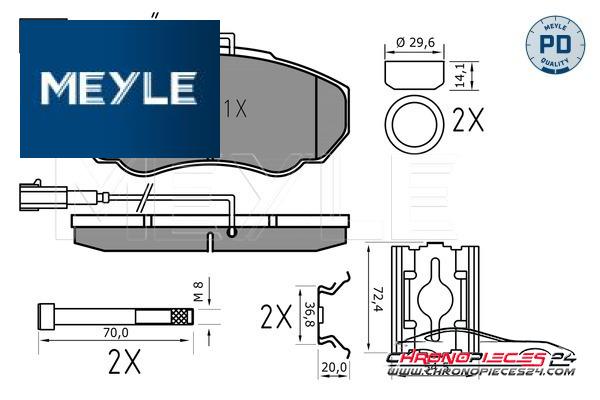 Achat de MEYLE 025 239 1719/PD Kit de plaquettes de frein, frein à disque pas chères