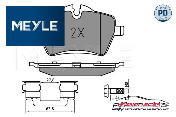 Achat de MEYLE 025 239 8418/PD Kit de plaquettes de frein, frein à disque pas chères