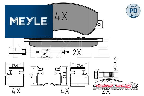 Achat de MEYLE 025 244 8419/PD Kit de plaquettes de frein, frein à disque pas chères