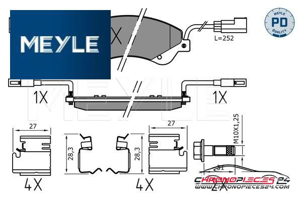 Achat de MEYLE 025 244 8518/PD Kit de plaquettes de frein, frein à disque pas chères