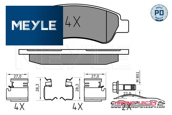 Achat de MEYLE 025 244 6519/PD Kit de plaquettes de frein, frein à disque pas chères