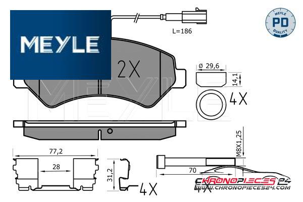 Achat de MEYLE 025 244 6619-1/PD Kit de plaquettes de frein, frein à disque pas chères