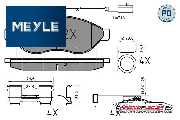 Achat de MEYLE 025 244 6819-1/PD Kit de plaquettes de frein, frein à disque pas chères