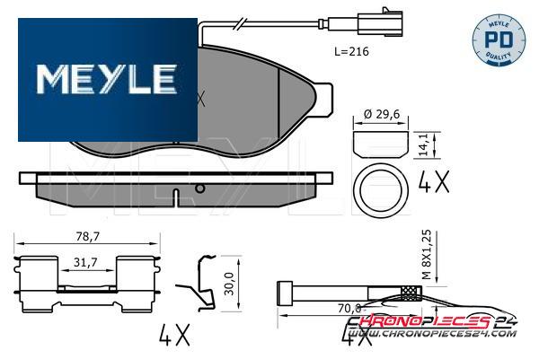 Achat de MEYLE 025 244 6819-2/PD Kit de plaquettes de frein, frein à disque pas chères