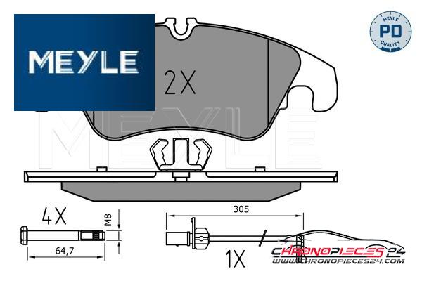 Achat de MEYLE 025 247 4319/PD Kit de plaquettes de frein, frein à disque pas chères