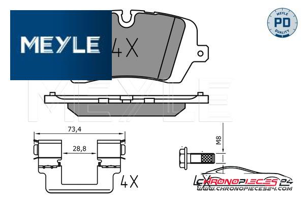 Achat de MEYLE 025 257 2016/PD Kit de plaquettes de frein, frein à disque pas chères